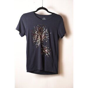 J. Crew Re-Imagined Fireworks Tee Shirt Navy Size Small Collector Tee